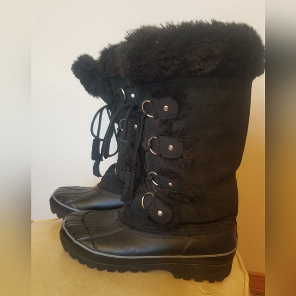 Khombu North Star Winter Boots, Black - Women's size 8 - Picture 2 of 7